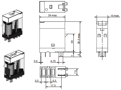G2R-[]-S (S) Dimensions 1 G2R-1-S_Dim