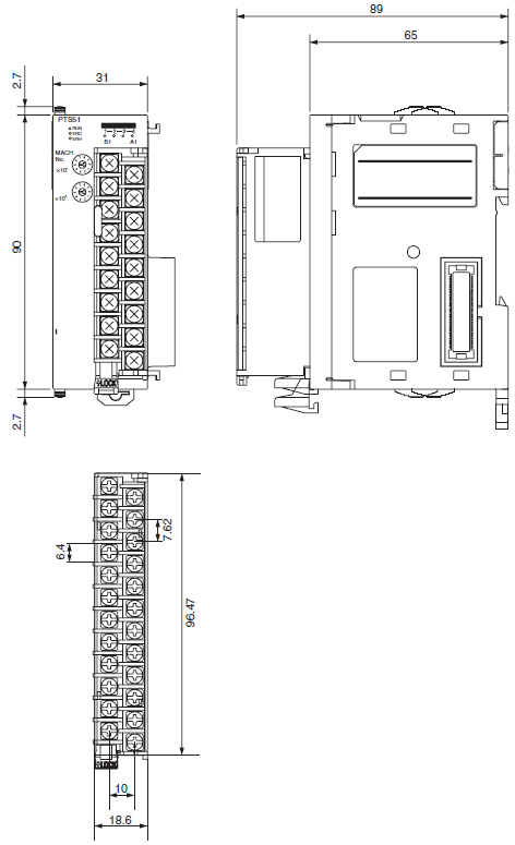 CJ1W-PH41U / AD04U Dimensions 2 CJ1W-AD04U_Dim