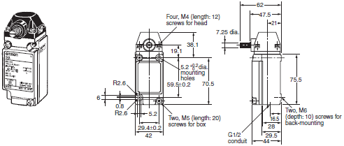 D4A-[]N Dimensions 8 D4A-3[]05N_Dim