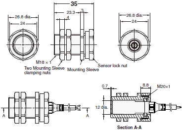 E2E / E2EQ NEXT Series Dimensions 64 