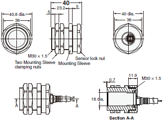 E2E / E2EQ NEXT Series Dimensions 16 