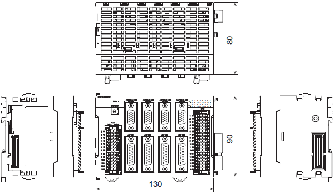 CK3W-AX1414[] / 1515[] Dimensions 1 