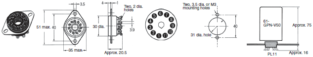 61F-WLA / -GPN-V50 Dimensions 6 