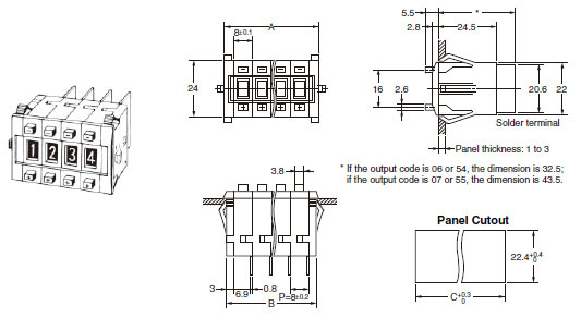A7BS / A7BL Dimensions 3 A7BS-2[][](-1)_Dim