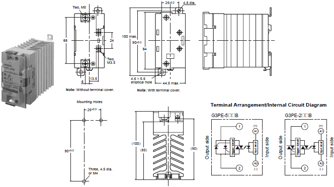 G3PE (Single-phase) Dimensions 3 