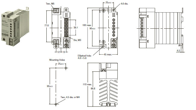 G3PF Dimensions 2 G3PF-[]25B_Dim