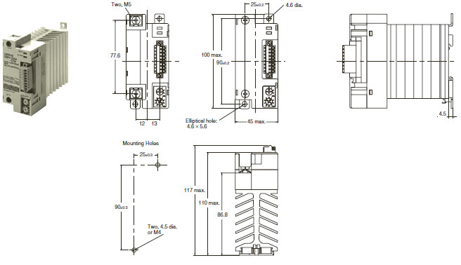 G3PF Dimensions 6 G3PF-[]25B-CTB_Dim